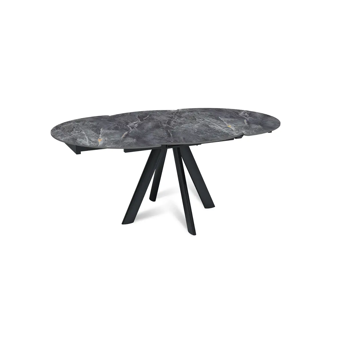 Стол круглый раскладной Orion (120+30+30), керамика глянцевая Bonix Grey изображение Стол круглый раскладной Orion (120+30+30), керамика глянцевая Bonix Grey фото