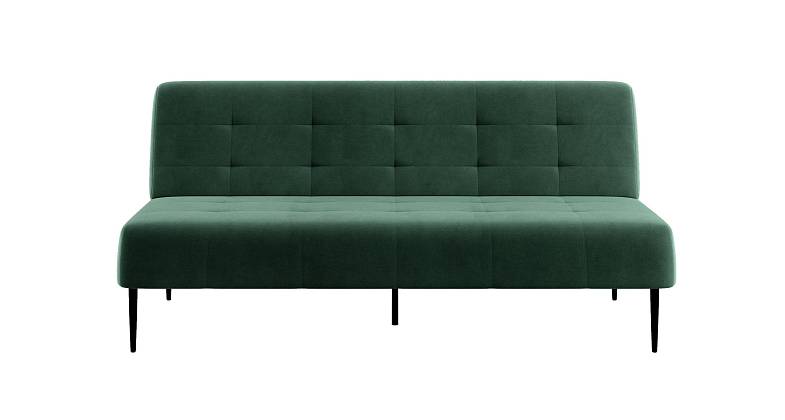 Monaco диван-кровать прямой трехместный, без подлокотников, бархат зеленый 19