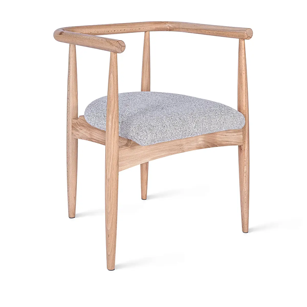 Полукресло Леон, дуб лак натуральный, рогожка, серый фото