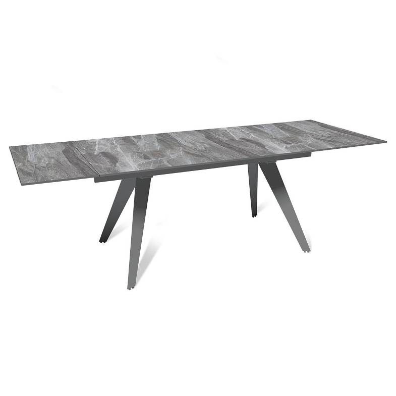 Стол раскладной Rhein (160+40+40), керамика глянцевая Italian Light Grey