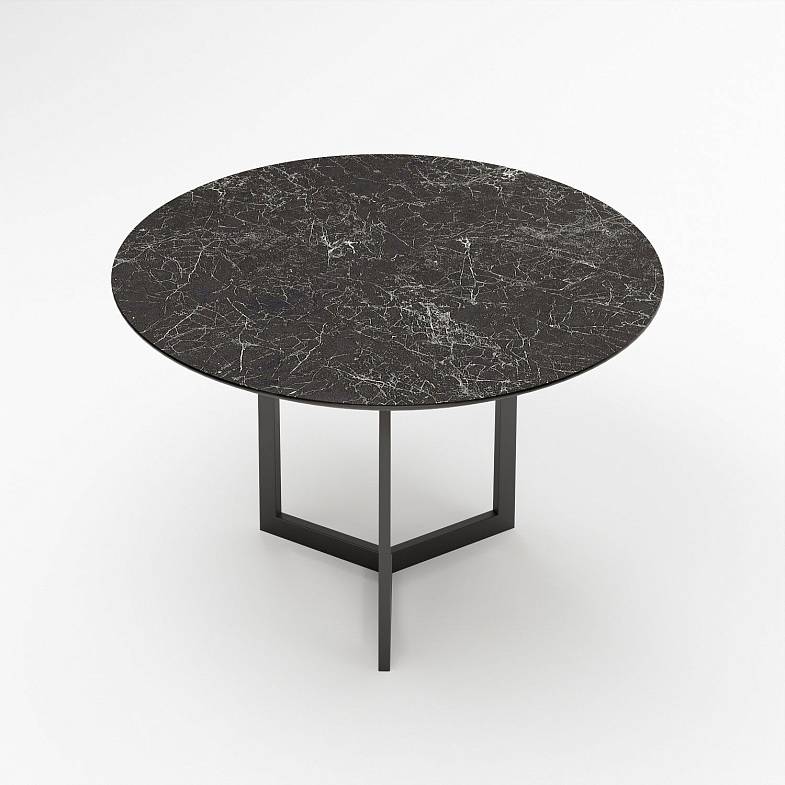 Стол круглый BENZ 80, керамика черная