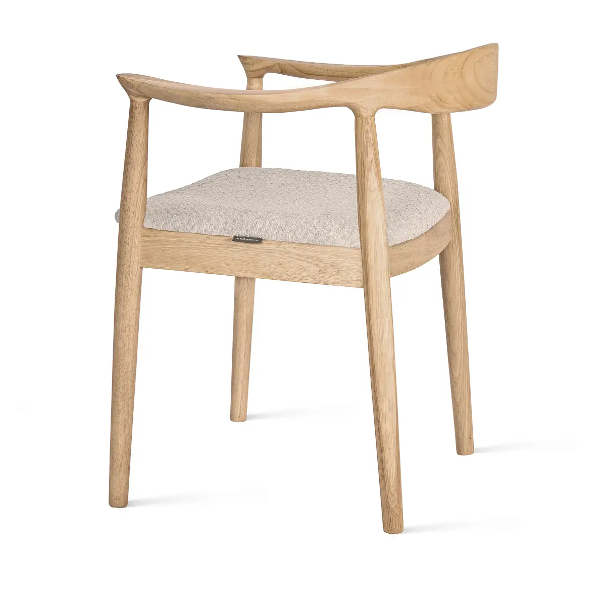 Стул Фьорд, каучуковое дерево натуральный лак, букле бежевый фото