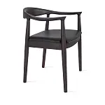 Стул Фьорд, каучуковое дерево лак венге, кожа черный