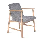 Полукресло Бион, бук лак натуральный, рогожка серый