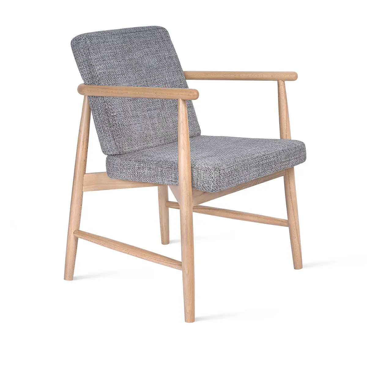 Полукресло Бион, бук лак натуральный, рогожка серый фото