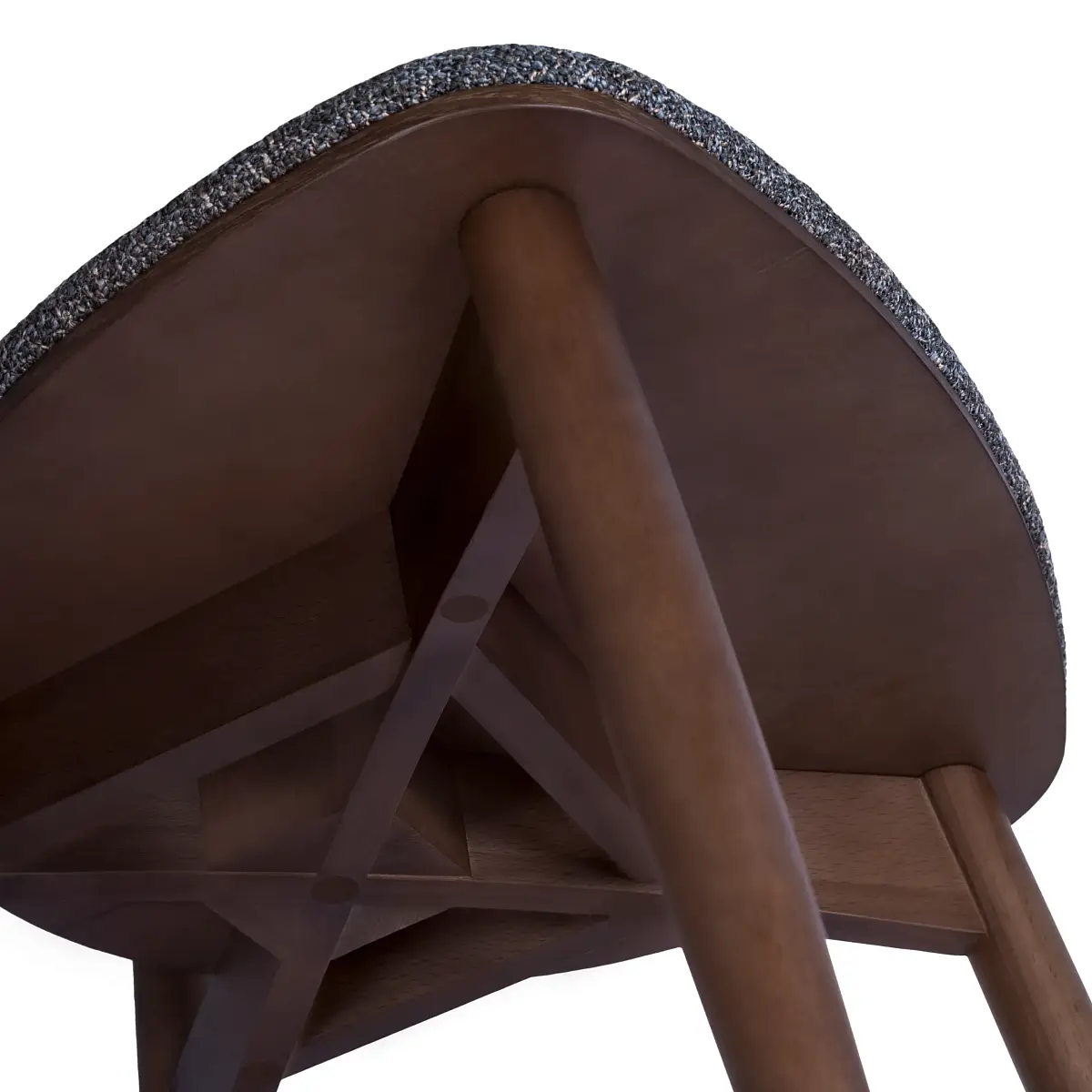 Стул Пабло, дуб лак темный орех, шенилл темный фото