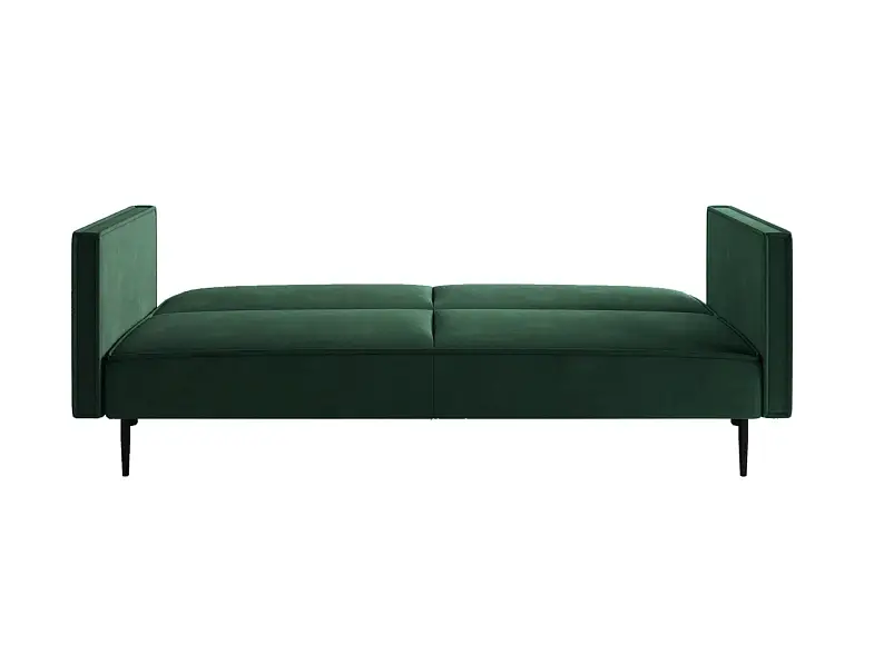Este диван-кровать трехместный, прямой, с подлокотниками, бархат зеленый 19