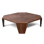 Журнальный столик Nidji 100х100х30, шпон орех