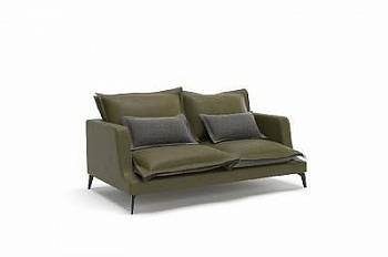Rey диван прямой двухместный замша зеленый/серый