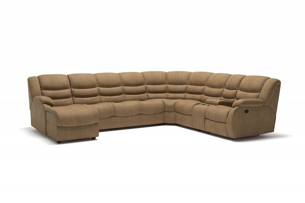 Ridberg диван-кровать угловой с шезлонгом замша бежевый