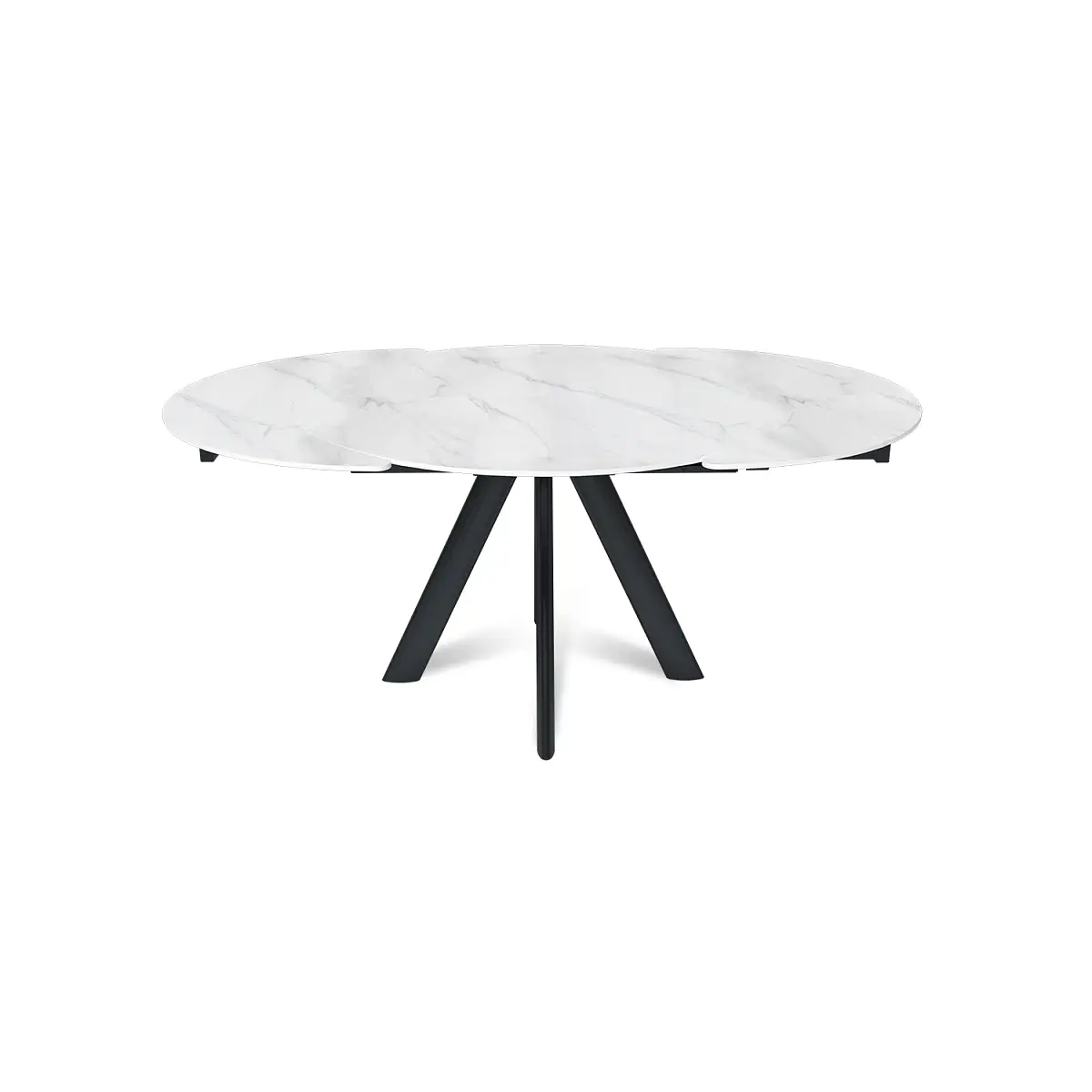 Стол круглый раскладной Orion (120+30+30), керамика матовая Snow Mountain изображение Стол круглый раскладной Orion (120+30+30), керамика матовая Snow Mountain фото