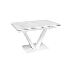 Стол раскладной Malibu (120+30+30), керамика матовая Snow Mountain Stone / опора белая