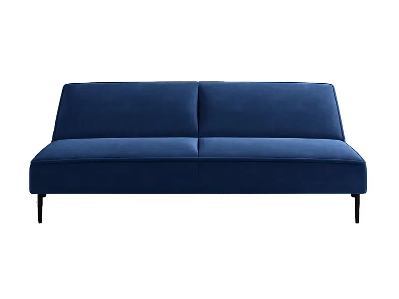 Este диван-кровать трехместный, прямой, без подлокотников, бархат синий 29