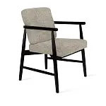 Полукресло Бион, бук лак черный, букле серый