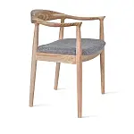Стул Фьорд, каучуковое дерево натуральный лак, рогожка серый
