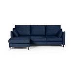 Stockholm диван-кровать с шезлонгом велюр синий