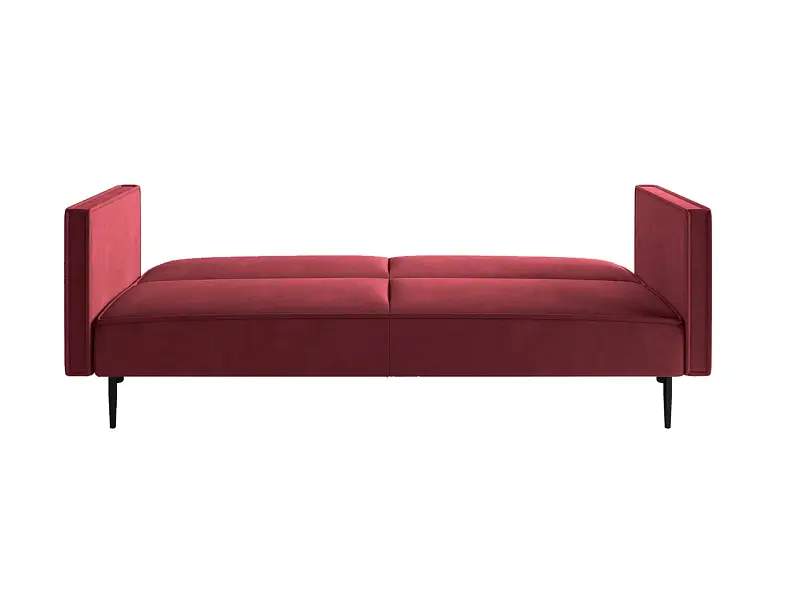 Este диван-кровать трехместный, прямой, с подлокотниками, бархат бордовый 16