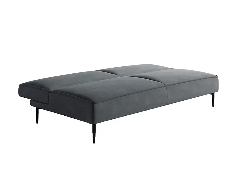 Este диван-кровать трехместный, прямой, без подлокотников, бархат серый 27