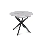 Стол круглый раздвижной Твист (90+30) цемент светлый / опоры черные