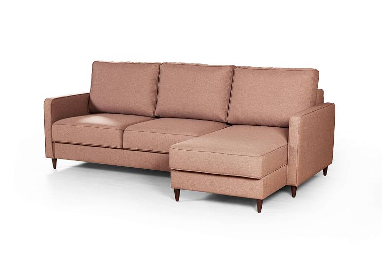 Oslo диван-кровать с шезлонгом рогожка коричневый