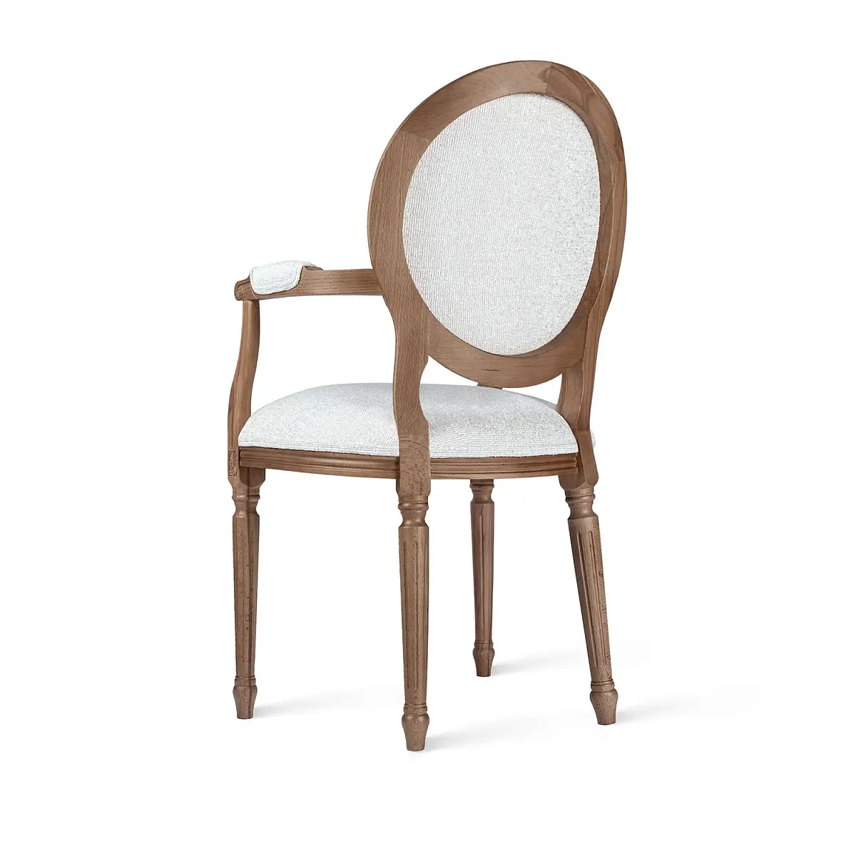 Кресло Вивьен, бук натуральный лак орех,  шенилл серый фото