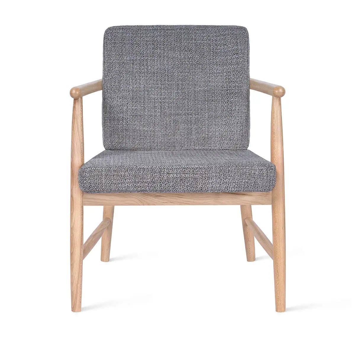 Полукресло Бион, бук лак натуральный, рогожка серый фото