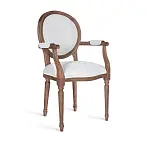 Кресло Вивьен, бук натуральный лак орех,  шенилл серый