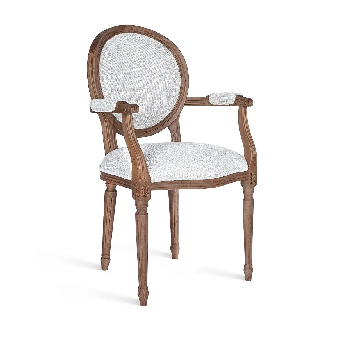 Кресло Вивьен, бук натуральный лак орех,  шенилл серый фото