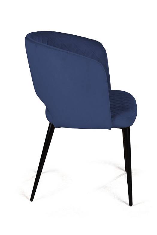 Кресло William ромб, бархат синий 29/ черный конус