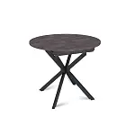 Стол круглый раздвижной Твист (90+30) камень темный / опоры черные
