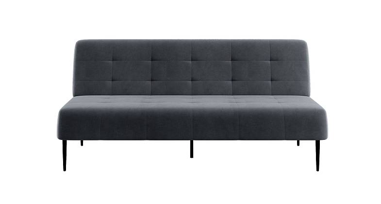 Monaco диван-кровать прямой трехместный, без подлокотников, бархат светло-серый 26