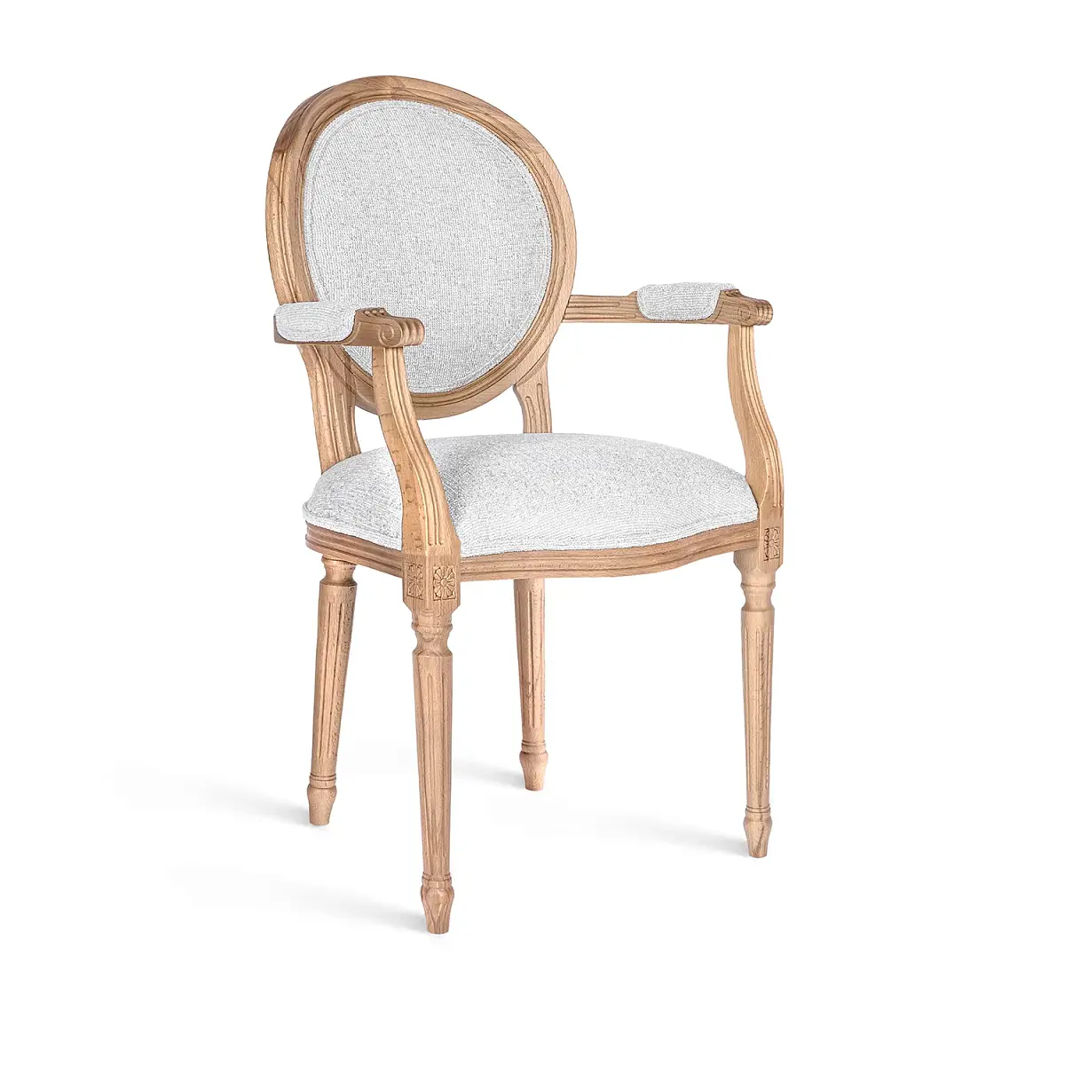Кресло Вивьен, бук натуральный,  шенилл серый фото