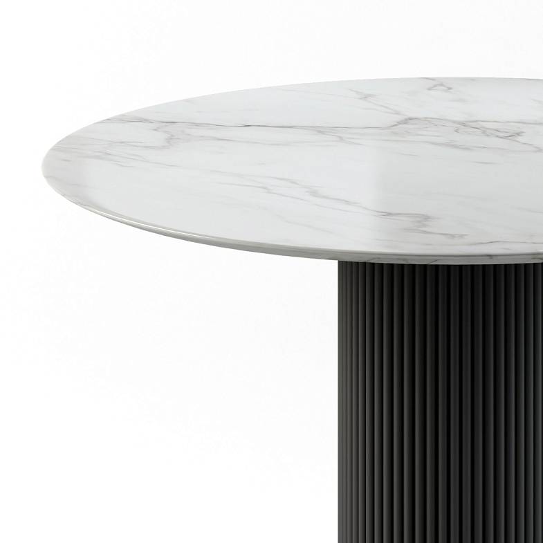 Стол круглый Nolan 120, керамика глянцевая, белая