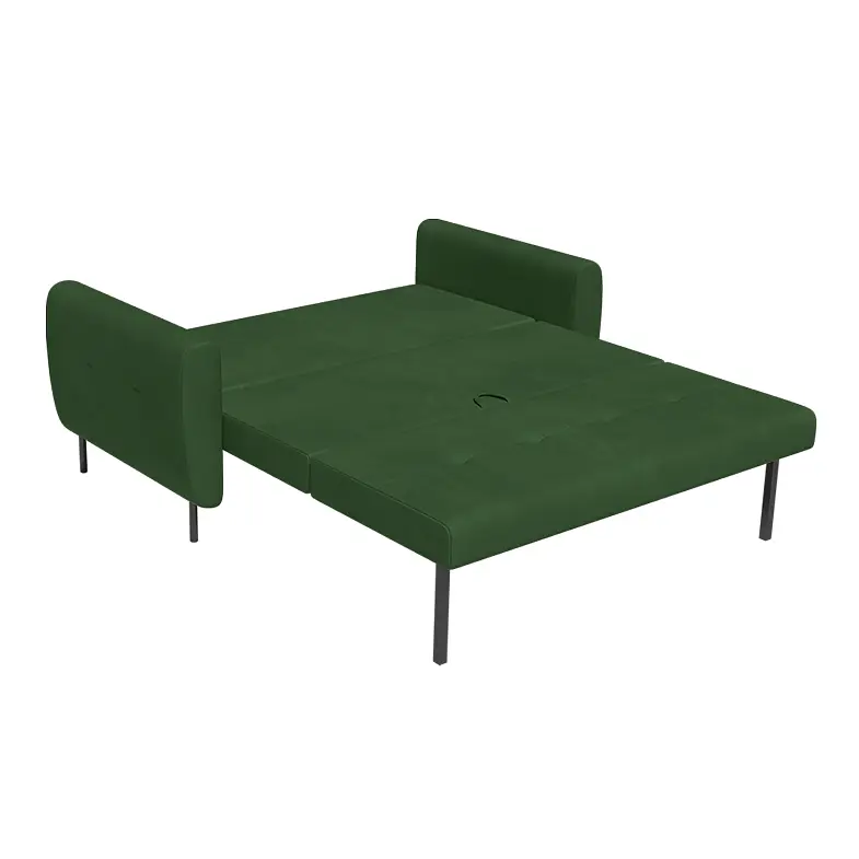 Siena диван-кровать прямой с подлокотниками, бархат зеленый 19