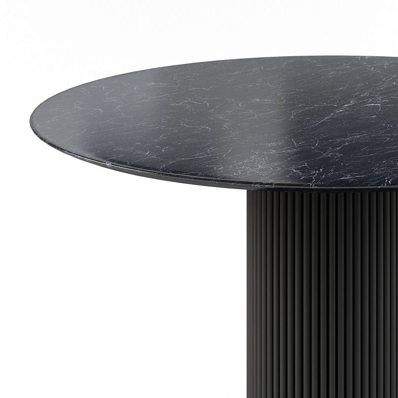 Стол круглый Nolan 120, керамика глянцевая, черная
