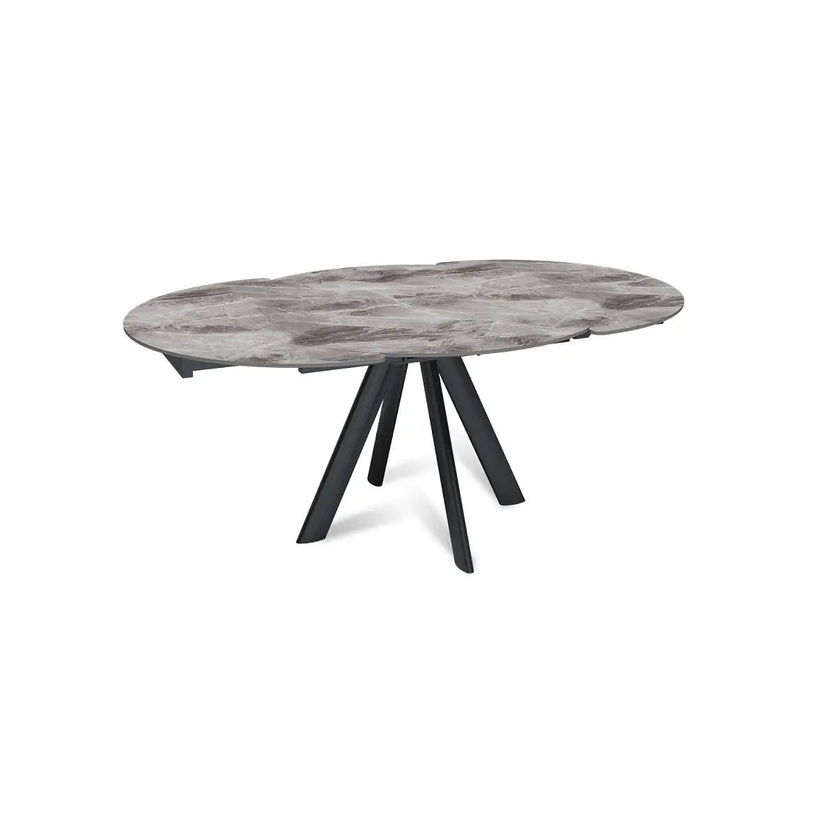 Стол круглый раскладной Orion (120+30+30), керамика глянцевая Italian Light Grey изображение Стол круглый раскладной Orion (120+30+30), керамика глянцевая Italian Light Grey фото