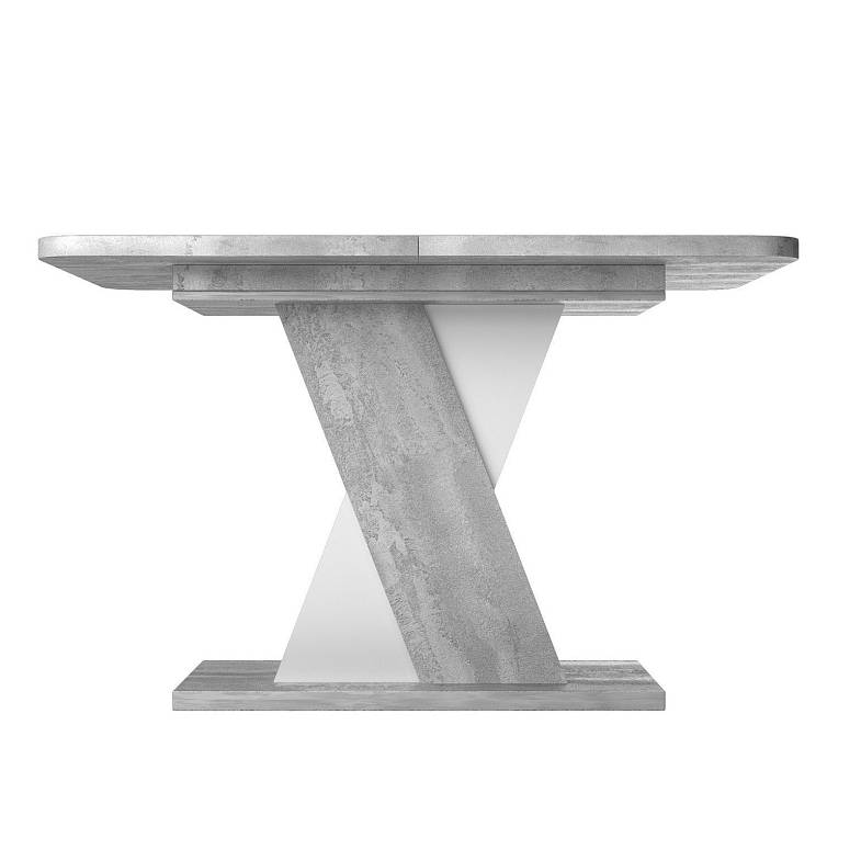 Стол раскладной Bruno (120+40) цемент светлый/белый бриллиант