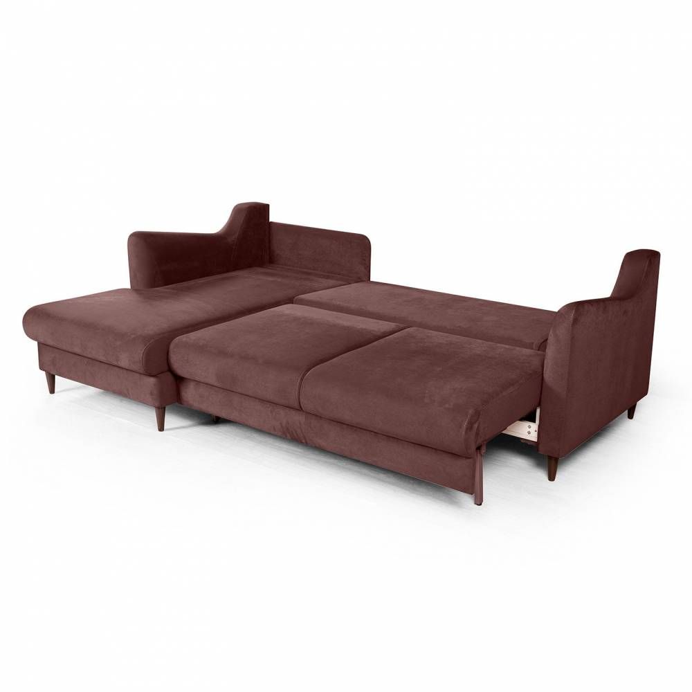 Stockholm диван-кровать с шезлонгом велюр коричневый