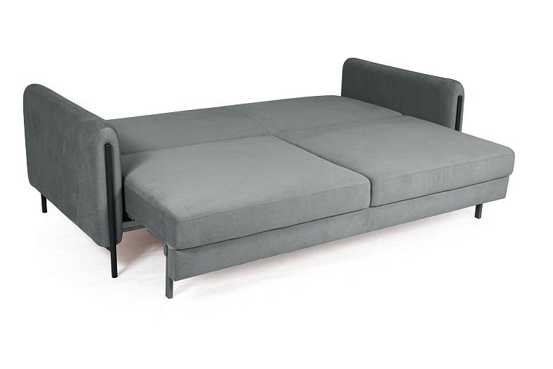 Barcelona диван-кровать трехместный прямой, велюр серый