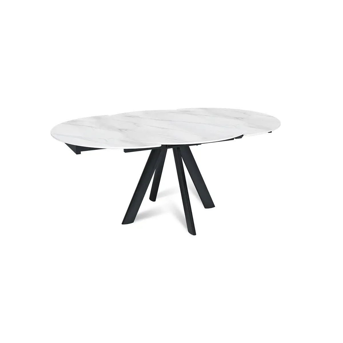 Стол круглый раскладной Orion (120+30+30), керамика матовая Snow Mountain изображение Стол круглый раскладной Orion (120+30+30), керамика матовая Snow Mountain фото