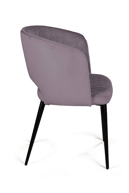 Кресло William ромб, бархат светло-серый 26/ черный конус