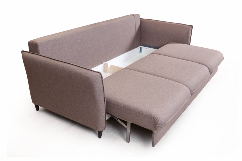 Hans диван-кровать прямой с подлокотниками рогожка серый