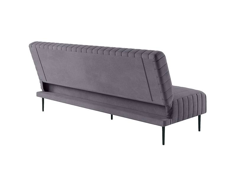 Baccara диван-кровать трехместный прямой без подлокотников, бархат светло-серый 26