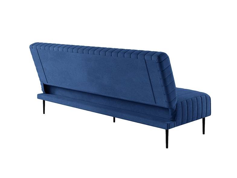 Baccara диван-кровать трехместный прямой без подлокотников, бархат синий 29