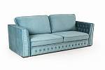 Budapest диван-кровать трехместный, прямой, велюр голубой