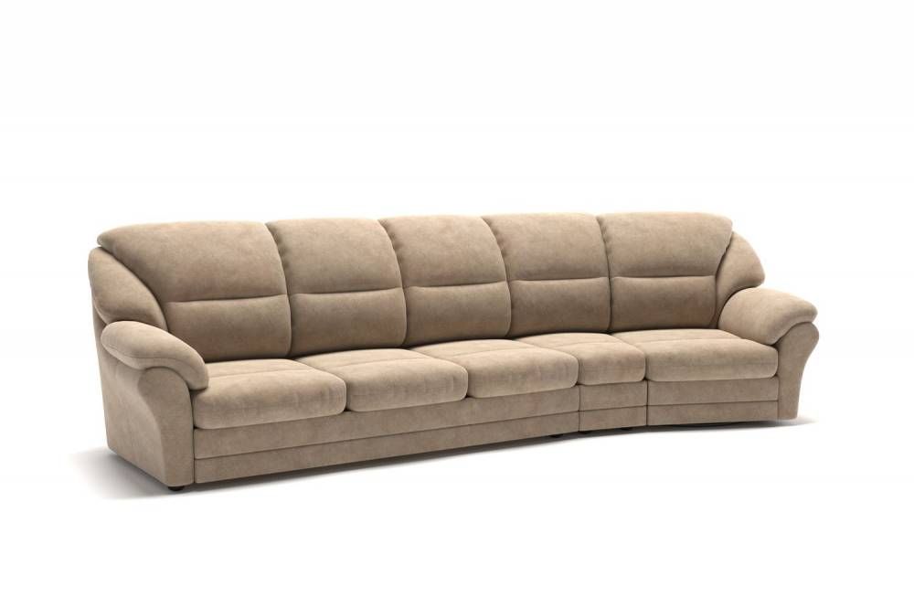 San-Remo диван-кровать с реклайнером и радиусным модулем велюр бежевый