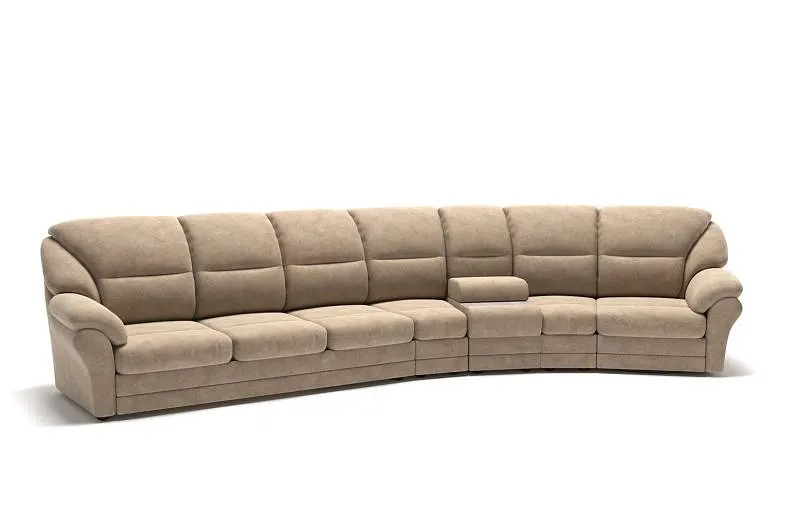 San-Remo диван-кровать с реклайнером, баром с кофейным столиком ирадиусными модулями — купить в Москве от «Top concept»