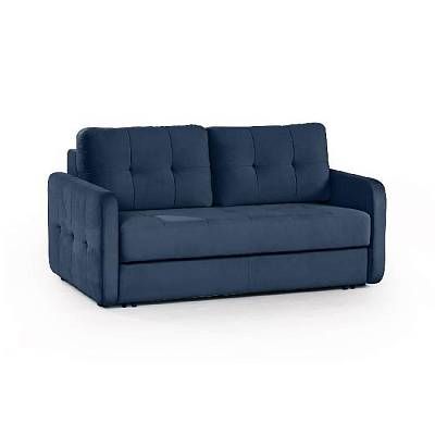 Karina 02 диван-кровать двухместный велюр синий