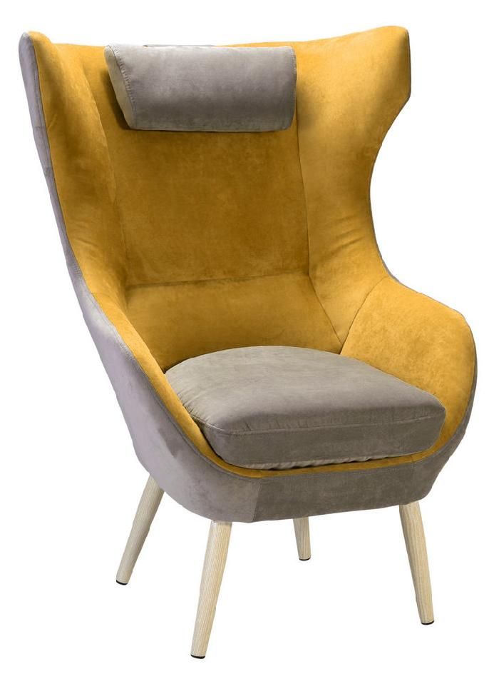 Кресло Skandi-2 Комби велюр желтый от Топ концепт