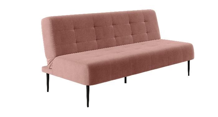Monaco диван-кровать прямой трехместный, без подлокотников, бархат розовый 15